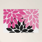 Bold Colorful Hot Pink Black Dahlia Flower Burst Petals Welcome Mat Gallery Image 1