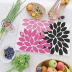 Bold Colorful Hot Pink Black Dahlia Flower Burst Petals Cutting Board Gallery Image 2