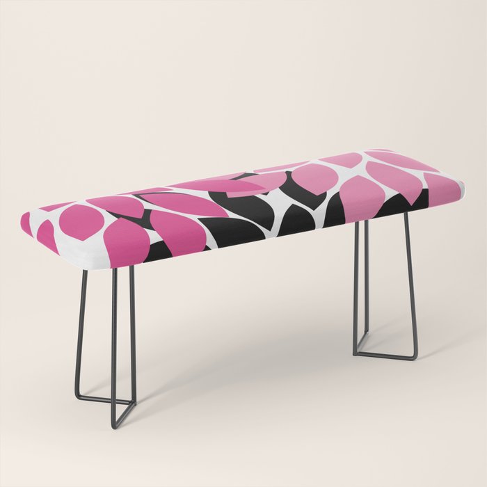 Bold Colorful Hot Pink Black Dahlia Flower Burst Petals Bench Gallery Image 1