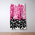 Bold Colorful Hot Pink Black Dahlia Flower Burst Petals Window Curtain Gallery Image 3