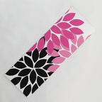 Bold Colorful Hot Pink Black Dahlia Flower Burst Petals Yoga Mat Gallery Image 1