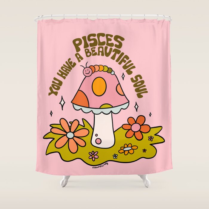 Pisces Caterpillar Shower Curtain Gallery Image 1