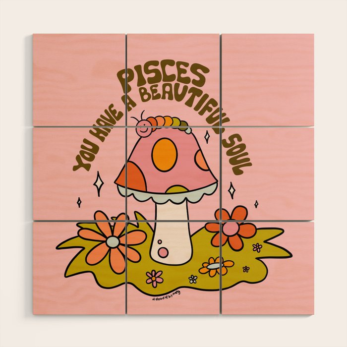 Pisces Caterpillar Wood Wall Art Gallery Image 1