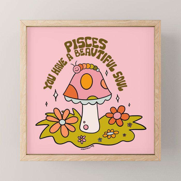 Pisces Caterpillar Mini Art Print Gallery Image 1