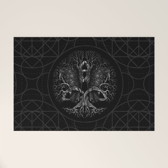 Tree of life -Yggdrasil with ravens Welcome Mat Gallery Image 1
