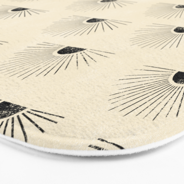 Sunrise - black and cream Bath Mat Gallery Image 3