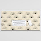 Sunrise - black and cream Desk Mat Gallery Image 1