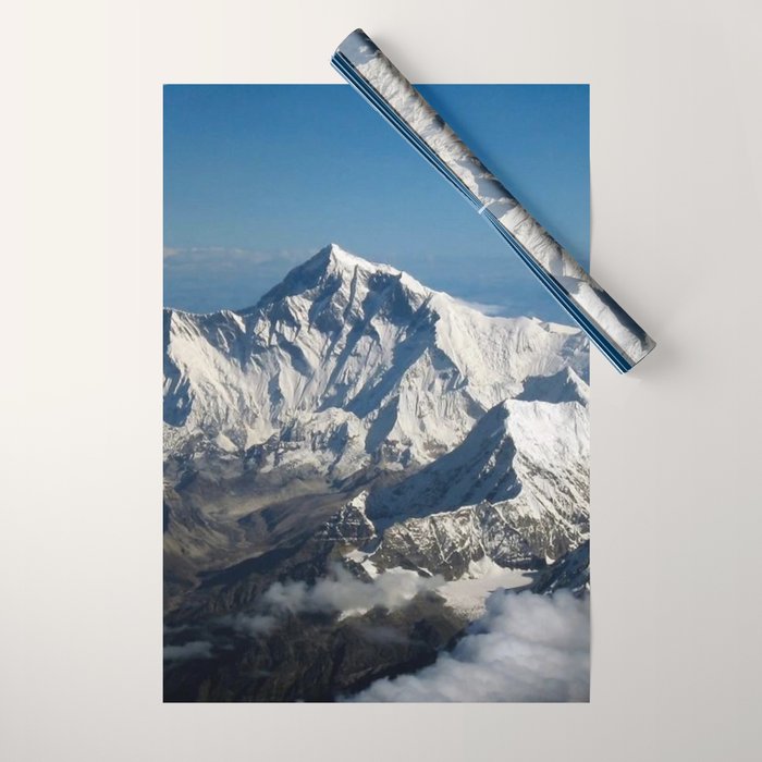 Mount Everest and the Snowy Himalayas, China-Nepal border Wrapping Paper Gallery Image 1