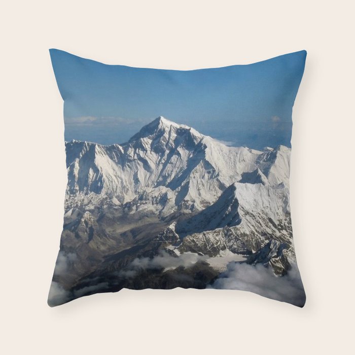 Mount Everest and the Snowy Himalayas, China-Nepal border Throw Pillow Gallery Image 1