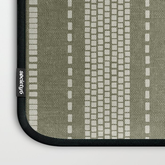 vertical dashed stitch - dark sage Laptop Sleeve Gallery Image 3