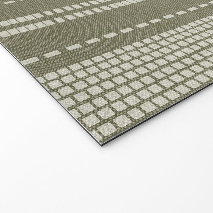 vertical dashed stitch - dark sage Welcome Mat Gallery Image 2