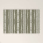 vertical dashed stitch - dark sage Welcome Mat Gallery Image 1