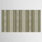 vertical dashed stitch - dark sage Tablecloth Gallery Image 2