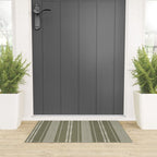 vertical dashed stitch - dark sage Welcome Mat Gallery Image 3