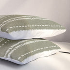 vertical dashed stitch - dark sage Pillow Sham Gallery Image 3