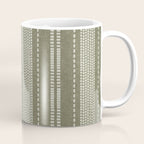 vertical dashed stitch - dark sage Coffee Mug Gallery Image 1