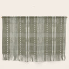 vertical dashed stitch - dark sage Wall Hanging Gallery Image 1