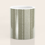 vertical dashed stitch - dark sage Coffee Mug Gallery Image 4