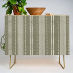 vertical dashed stitch - dark sage Credenza Gallery Image 1