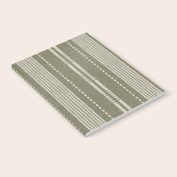 vertical dashed stitch - dark sage Notebook Gallery Image 1