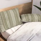 vertical dashed stitch - dark sage Pillow Sham Gallery Image 2