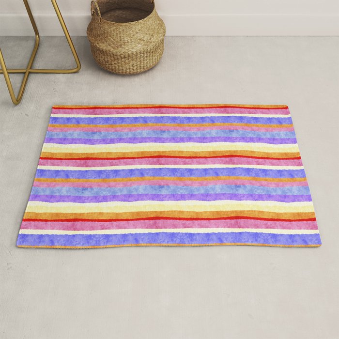 Colorful tye&die stripes Rug Gallery Image 1