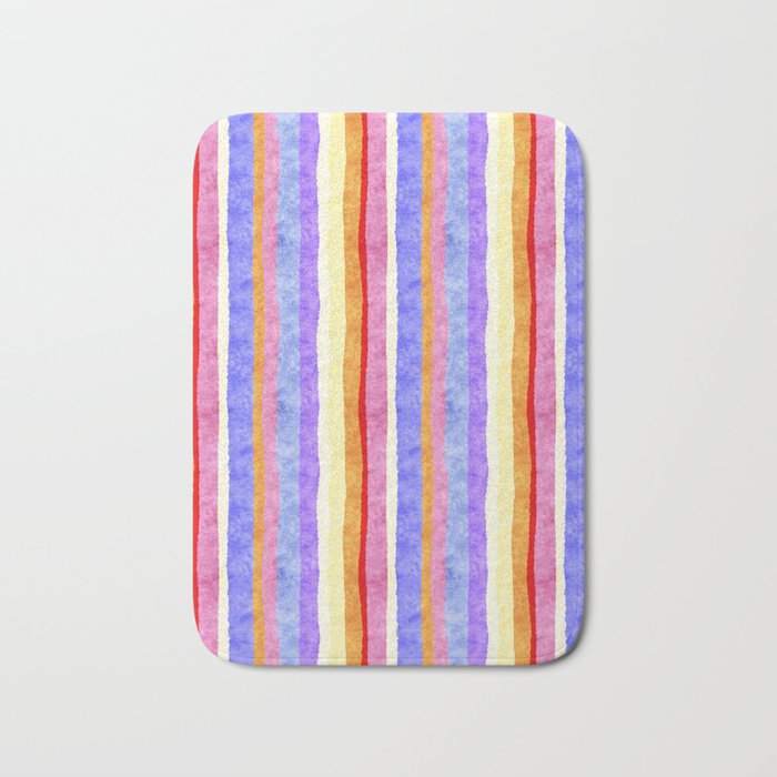 Colorful tye&die stripes Bath Mat Gallery Image 1