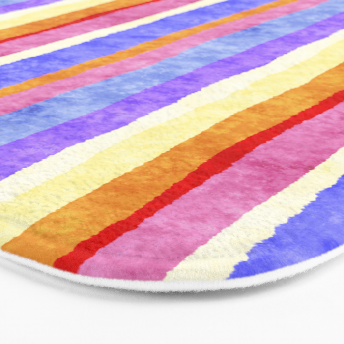 Colorful tye&die stripes Bath Mat Gallery Image 3