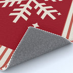 Snowflake Red Striped Rug Gallery Image 4