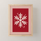 Snowflake Red Striped Mini Art Print Gallery Image 1