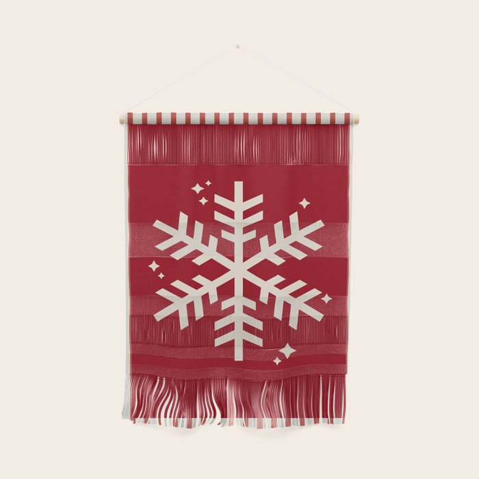Snowflake Red Striped Wall Hanging Gallery Image 1