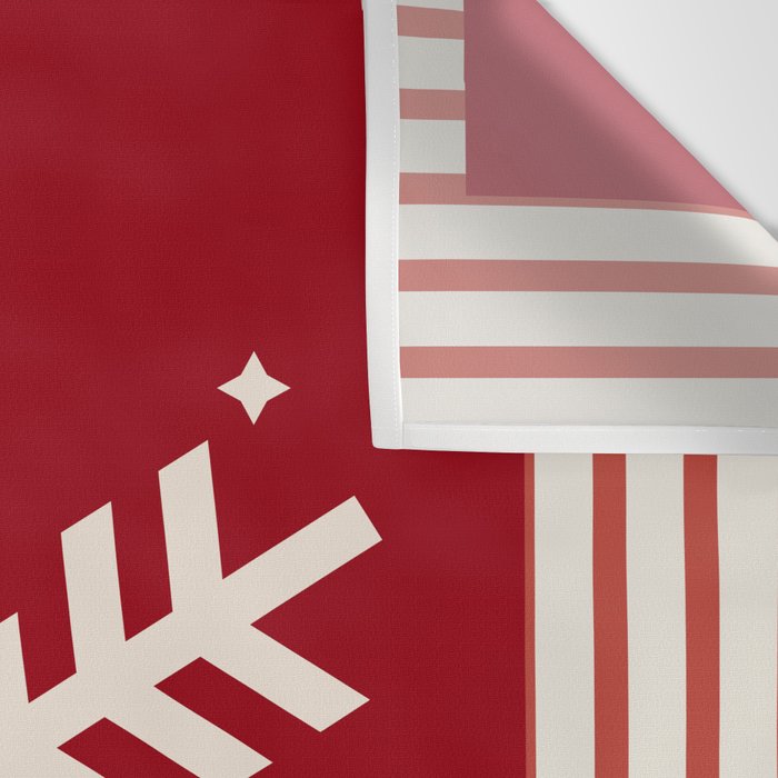 Snowflake Red Striped Wall Tapestry Gallery Image 3