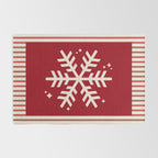 Snowflake Red Striped Rug Gallery Image 2
