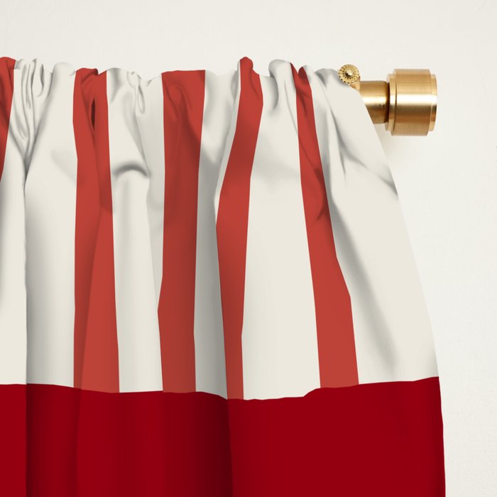 Snowflake Red Striped Window Curtain Gallery Image 2