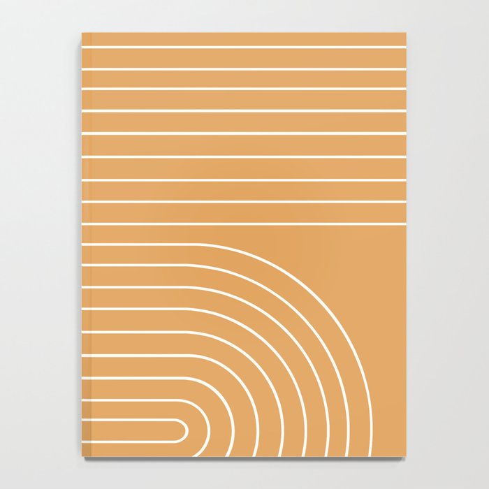 Minimal Line Curvature XII Orange Mid Century Modern Arch Abstract Notebook Gallery Image 4