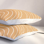 Minimal Line Curvature XII Orange Mid Century Modern Arch Abstract Pillow Sham Gallery Image 3
