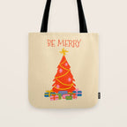Be Merry Cute and Colorful Christmas Tote Bag Gallery Image 1