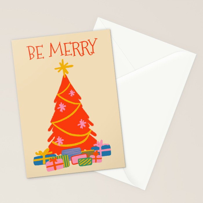 Be Merry Cute and Colorful Christmas Stationery Card Gallery Image 2