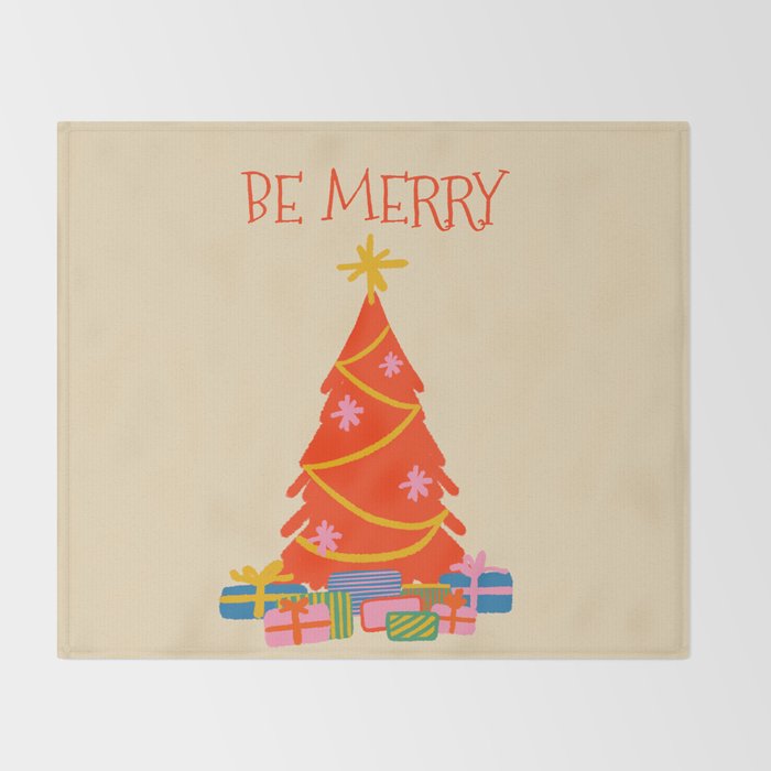 Be Merry Cute and Colorful Christmas Throw Blanket Gallery Image 2