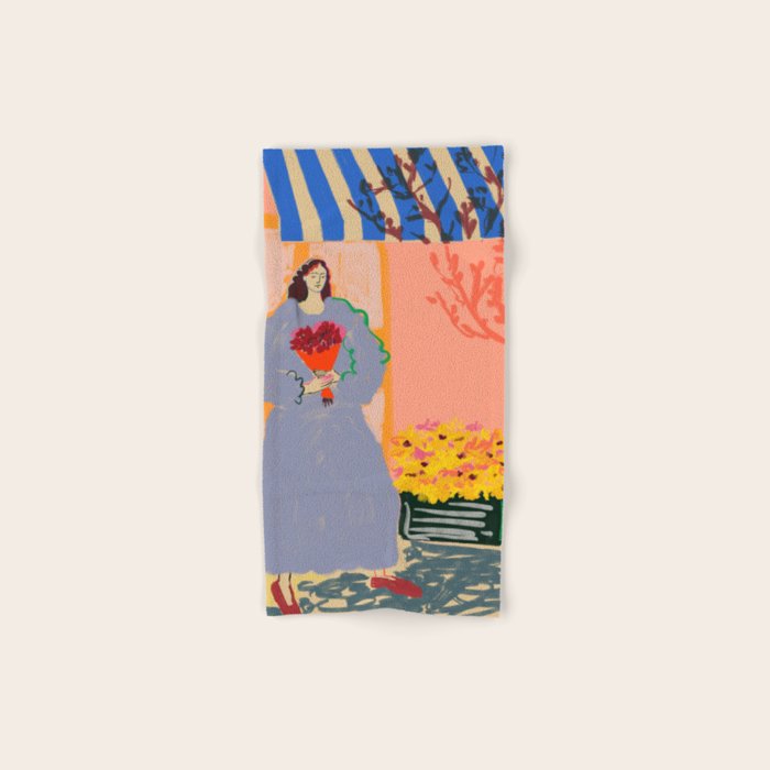 FLOWER SHOPPING Bath Towel Gallery Image 1