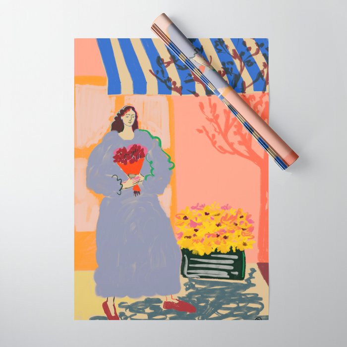 FLOWER SHOPPING Wrapping Paper Gallery Image 1