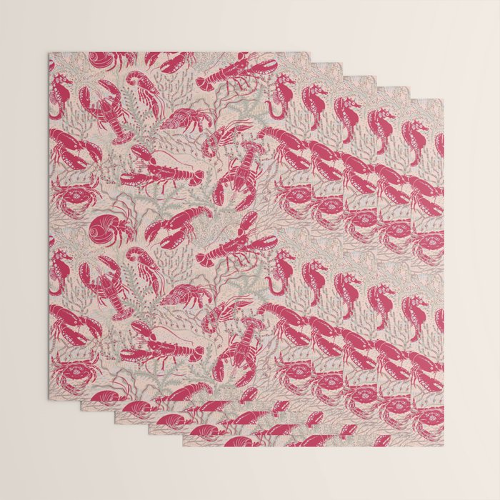 Red Lobster Viva Magenta Wrapping Paper Gallery Image 3