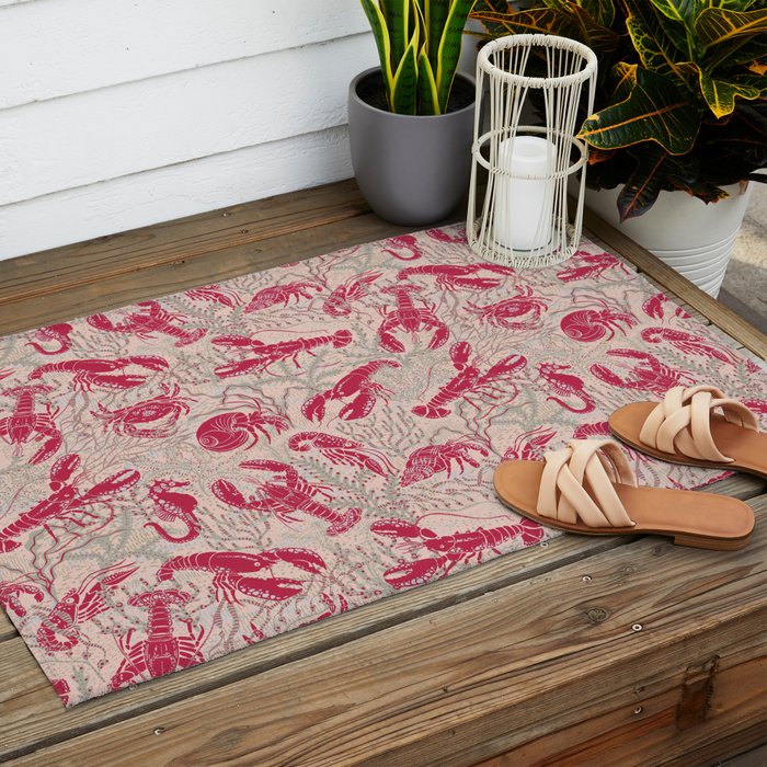 Red Lobster Viva Magenta Outdoor Rug Gallery Image 2