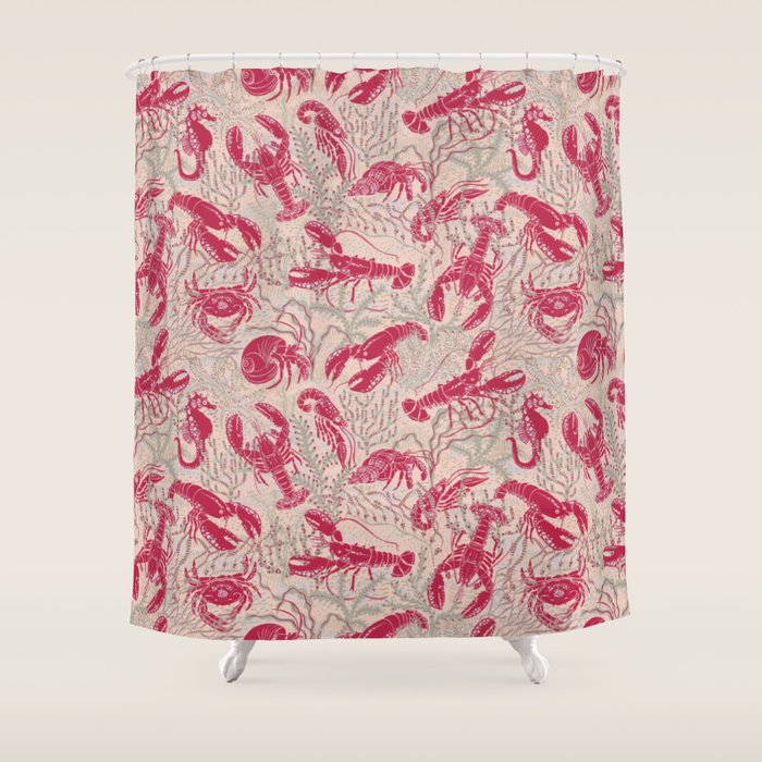 Red Lobster Viva Magenta Shower Curtain Gallery Image 1