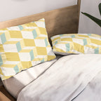 Cuboid Geometric Abstract Shapes Pattern XXXVI Pillow Sham Gallery Image 2