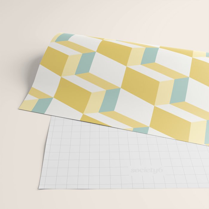 Cuboid Geometric Abstract Shapes Pattern XXXVI Wrapping Paper Gallery Image 2