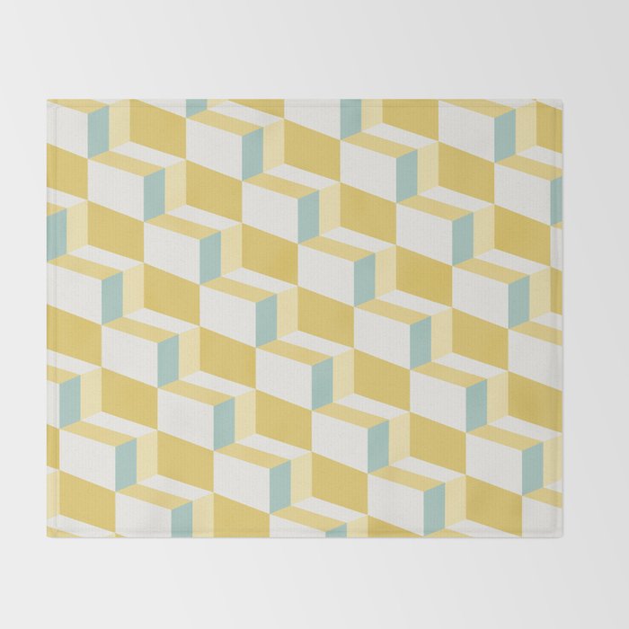 Cuboid Geometric Abstract Shapes Pattern XXXVI Throw Blanket Gallery Image 2