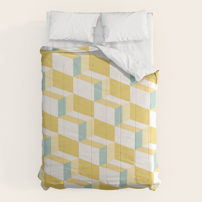 Cuboid Geometric Abstract Shapes Pattern XXXVI Comforter Gallery Image 1