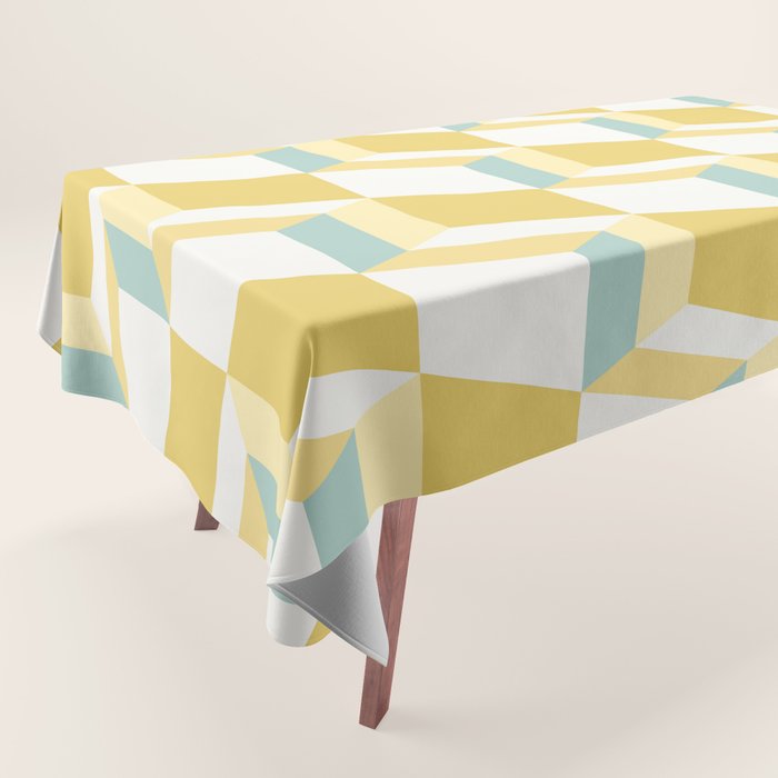 Cuboid Geometric Abstract Shapes Pattern XXXVI Tablecloth Gallery Image 1
