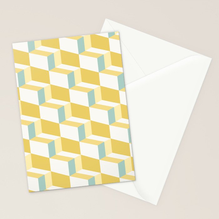 Cuboid Geometric Abstract Shapes Pattern XXXVI Stationery Card Gallery Image 2